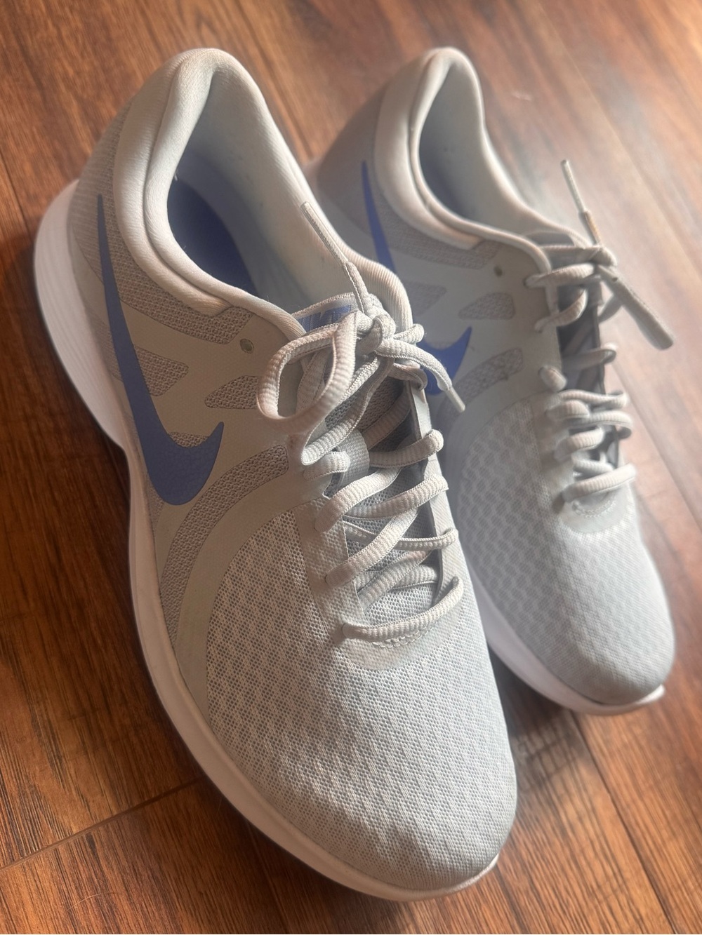 Nike Revolution 4 Women Running Shoes Gray Blue Athletic Comfort Sneaker Size 10